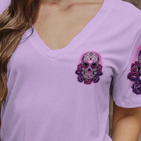 CAN YOU SEE THE F YOU SUGAR SKULL ROSE PURPLE ALL OVER PRINT - TLTW1302235