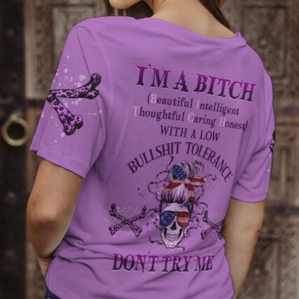 I'M A B DON'T TRY ME MESSY BUN ALL OVER PRINT - YHHG0401233