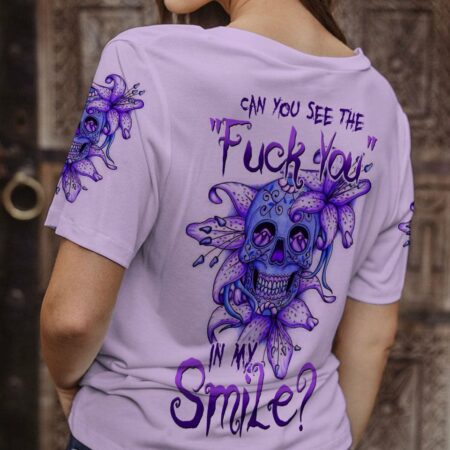 CAN YOU SEE THE F YOU LILY FLOWER SKULL ALL OVER PRINT - TLTW0601234