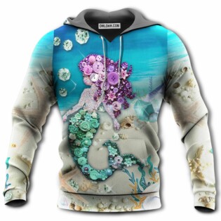 Mermaid Loves Blue Ocean And Sky Line - Hoodie - Owl Ohh - Owl Ohh