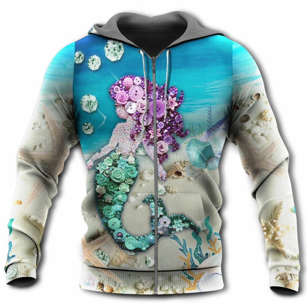Mermaid Loves Blue Ocean And Sky Line - Hoodie - Owl Ohh - Owl Ohh