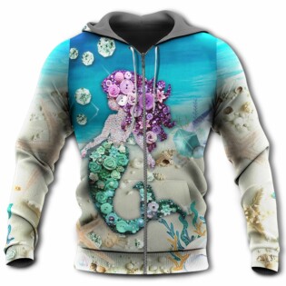 Mermaid Loves Blue Ocean And Sky Line - Hoodie - Owl Ohh - Owl Ohh