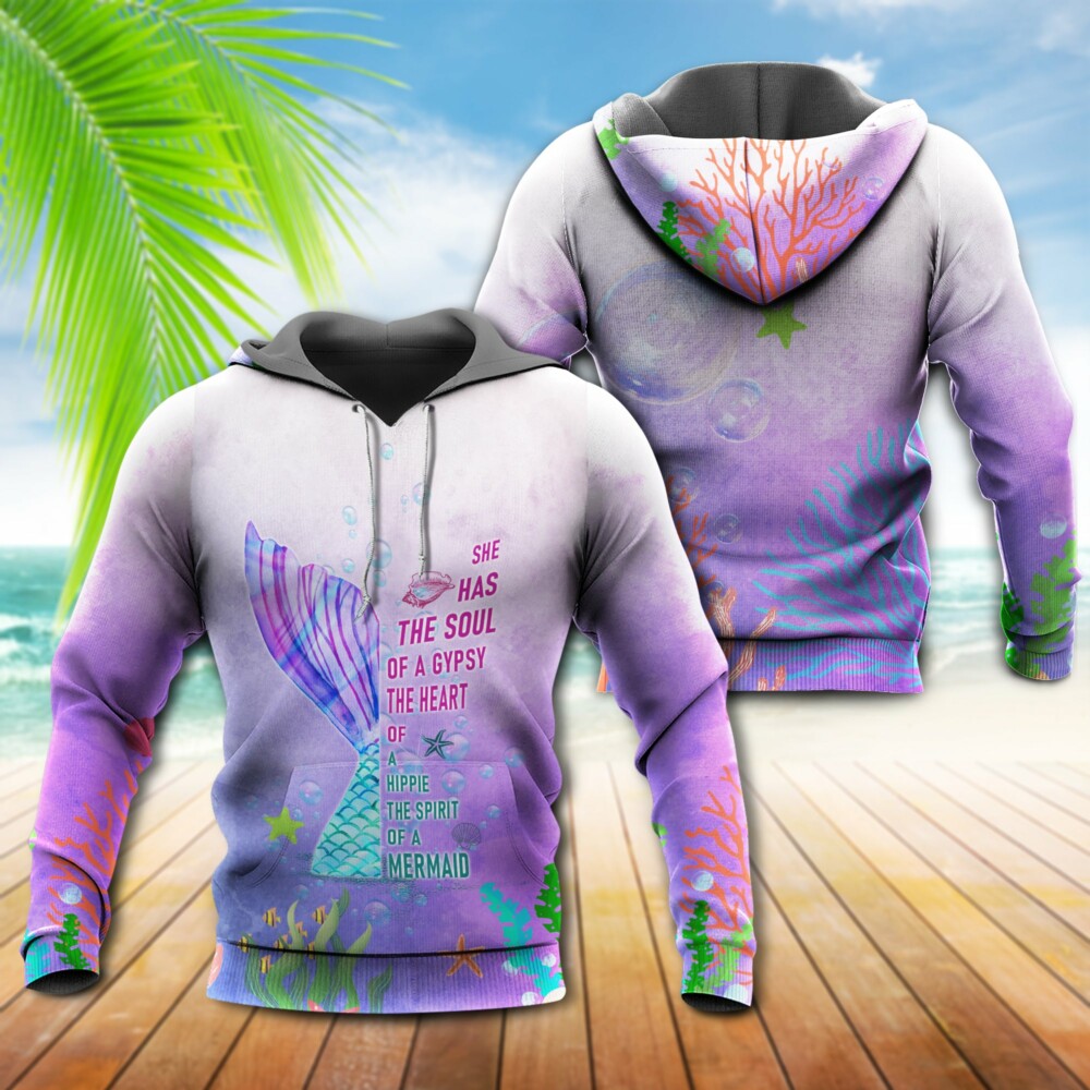Mermaid Loves Ocean And Sky Line The Soul - Hoodie - Owl Ohh - Owl Ohh