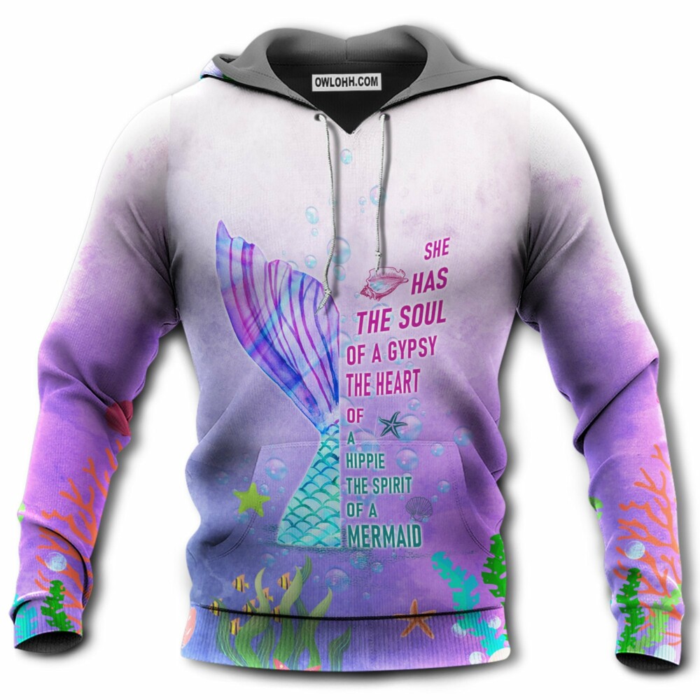 Mermaid Loves Ocean And Sky Line The Soul - Hoodie - Owl Ohh - Owl Ohh