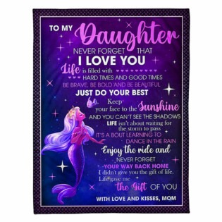 Mermaid Never Forget That I Love U Mom To Daughter - Flannel Blanket - Owl Ohh - Owl Ohh