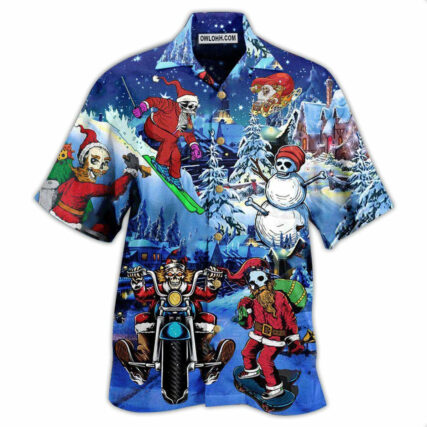 Christmas Merry Christmas With Skull - Hawaiian Shirt - Owl Ohh - Owl Ohh