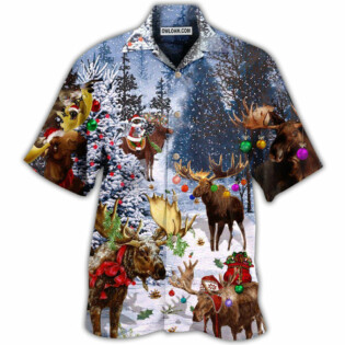 Christmas Merry Christ Moose - Hawaiian Shirt - Owl Ohh - Owl Ohh