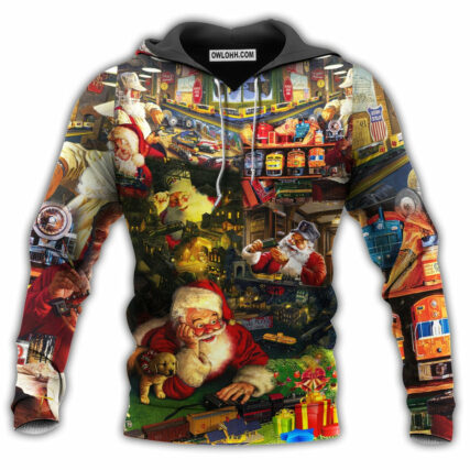Christmas Merry Xmas Santa Toys Train Factory - Hoodie - Owl Ohh - Owl Ohh