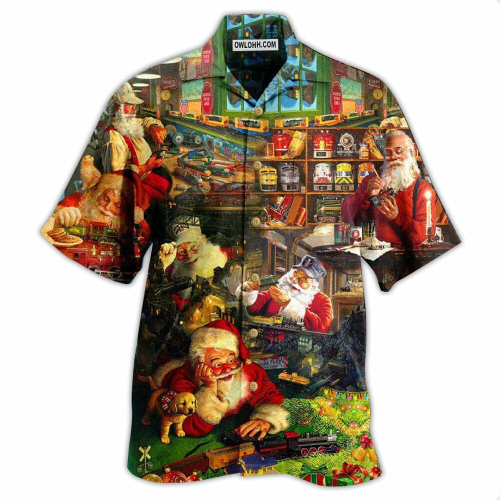 Train Merry Xmas Santa Toys Train Factory - Hawaiian Shirt - Owl Ohh - Owl Ohh