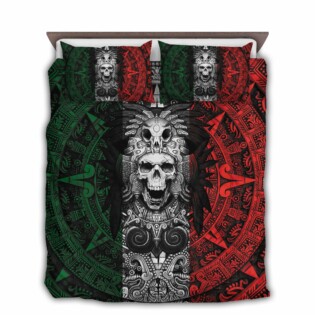 Mexican Aztec Skull Warrior With Dark Colors - Bedding Cover - Owl Ohh - Owl Ohh