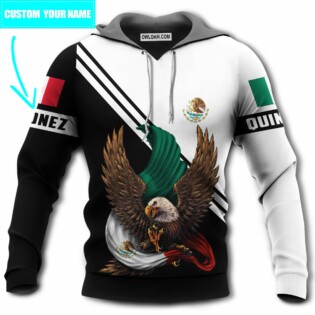 Mexico Eagle Strong Black And White Personalized - Hoodie - Owl Ohh - Owl Ohh