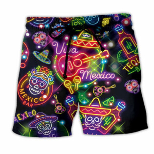 Mexico Neon Color Style Colorful - Beach Short - Owl Ohh - Owl Ohh