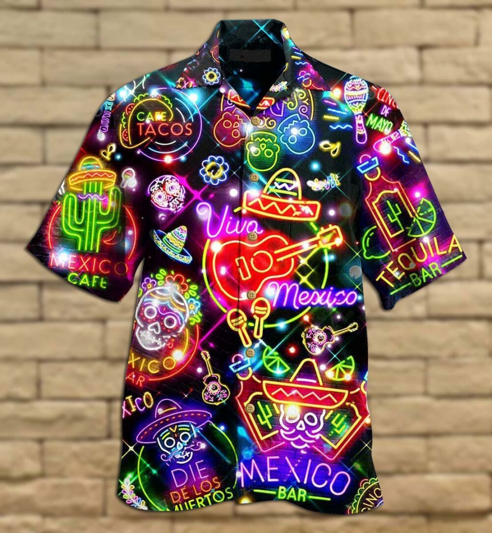 Mexico Neon Color Style With Blink - Hawaiian Shirt - Owl Ohh - Owl Ohh