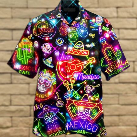 Mexico Neon Color Style With Blink - Hawaiian Shirt - Owl Ohh - Owl Ohh