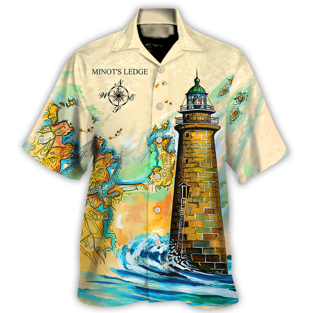 Minots Ledge Lighthouse Sea - Hawaiian Shirt - Owl Ohh-Owl Ohh