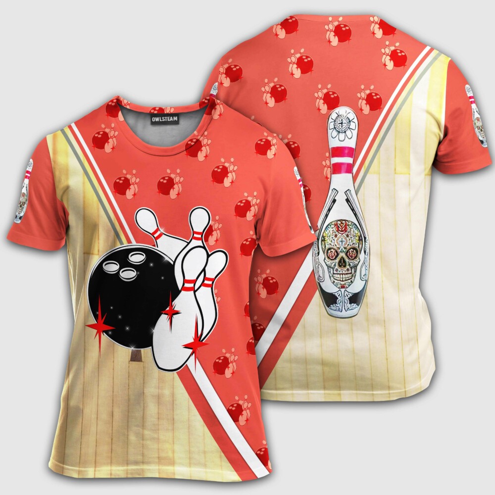 Awesome Bowling Ball Skull - Hoodie - HOOD01DUC221021