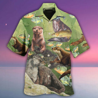 Otter A Busy Fishing Day Of Lovely Otter - Hawaiian Shirt - Owl Ohh - Owl Ohh