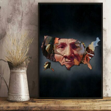 Native Map Human Love Peace - Vertical Poster - Owl Ohh - Owl Ohh