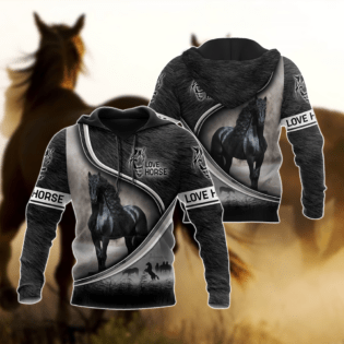 Horse Friesian Black Horse Amazing Style - Hoodie - Owl Ohh - Owl Ohh
