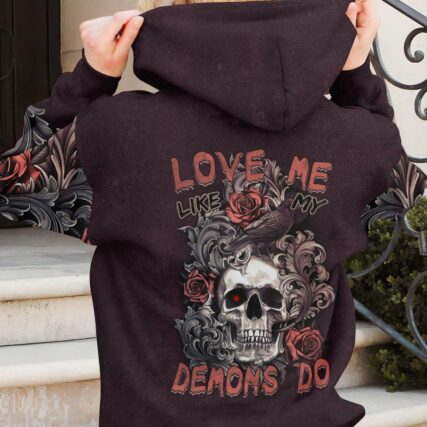 LOVE ME LIKE MY DEMONS DO SKULL ALL OVER PRINT - TLTM0811221
