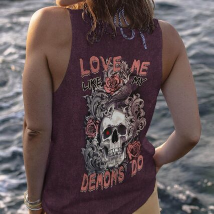 LOVE ME LIKE MY DEMONS DO SKULL ALL OVER PRINT - TLTM0811221