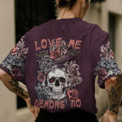 LOVE ME LIKE MY DEMONS DO SKULL ALL OVER PRINT - TLTM0811221