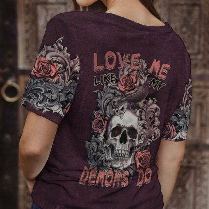 LOVE ME LIKE MY DEMONS DO SKULL ALL OVER PRINT - TLTM0811221