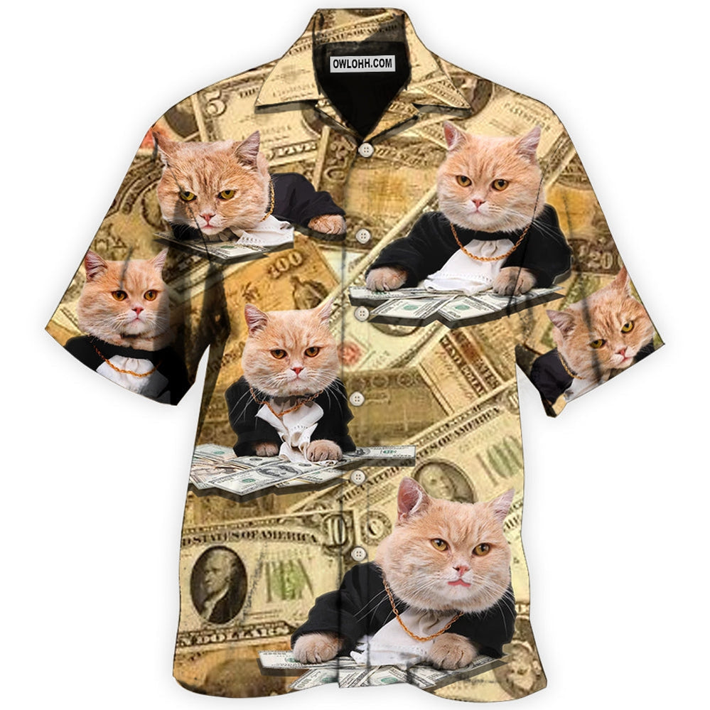 Cat Money Vintage Style - Hawaiian Shirt - Owl Ohh - Owl Ohh