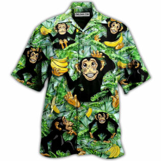 Monkey Loves Banana With Tree - Hawaiian Shirt - Owl Ohh - Owl Ohh