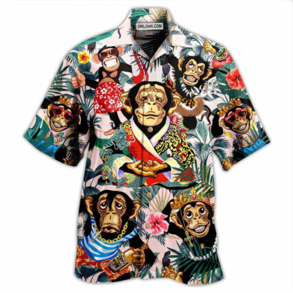 Monkey So Funny Smile Like A Monkey - Hawaiian Shirt - Owl Ohh - Owl Ohh