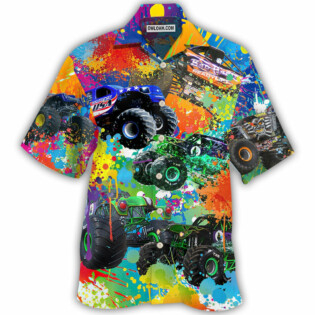 Monster Truck Colorful Painting - Hawaiian Shirt - Owl Ohh - Owl Ohh
