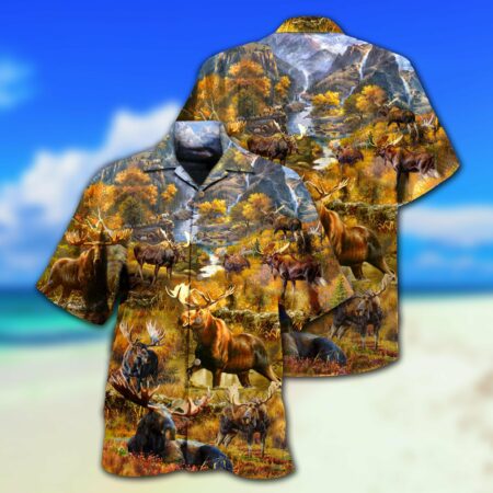 Moose Spend Time In The Woods - Hawaiian Shirt - Owl Ohh - Owl Ohh