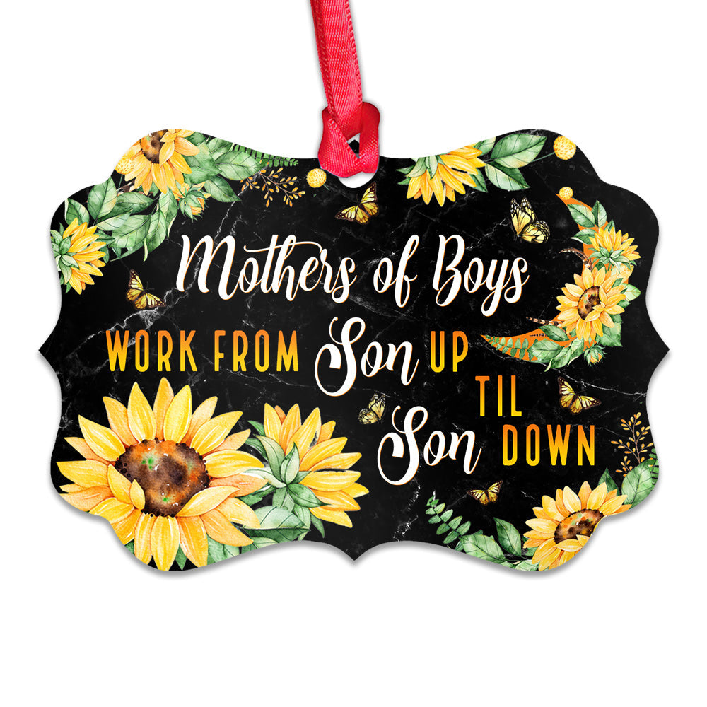 Mother Mothers Of Boys Work From Son Up Til Son Down - Horizontal Ornament - Owl Ohh - Owl Ohh