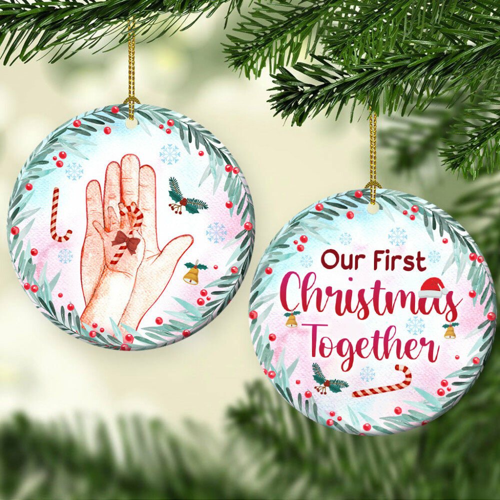 Family Mother Our First Christmas Together - Circle Ornament - Owl Ohh - Owl Ohh