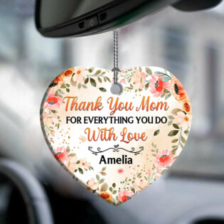 Family Thank You Mom For Everything You Do Personalized - Heart Ornament - Owl Ohh - Owl Ohh