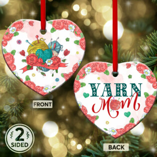 Crochet Family Mother Yarn Mom - Heart Ornament - Owl Ohh - Owl Ohh