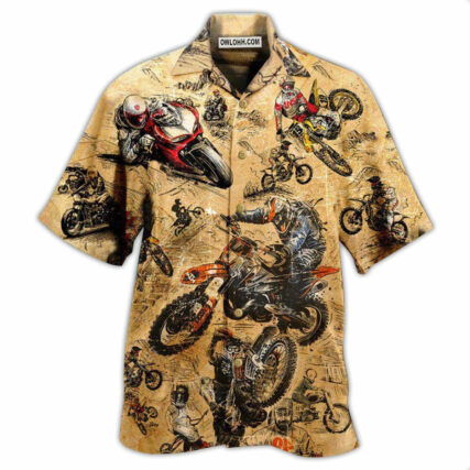 Motorcycle Racing Retro Vintage - Hawaiian Shirt - Owl Ohh - Owl Ohh
