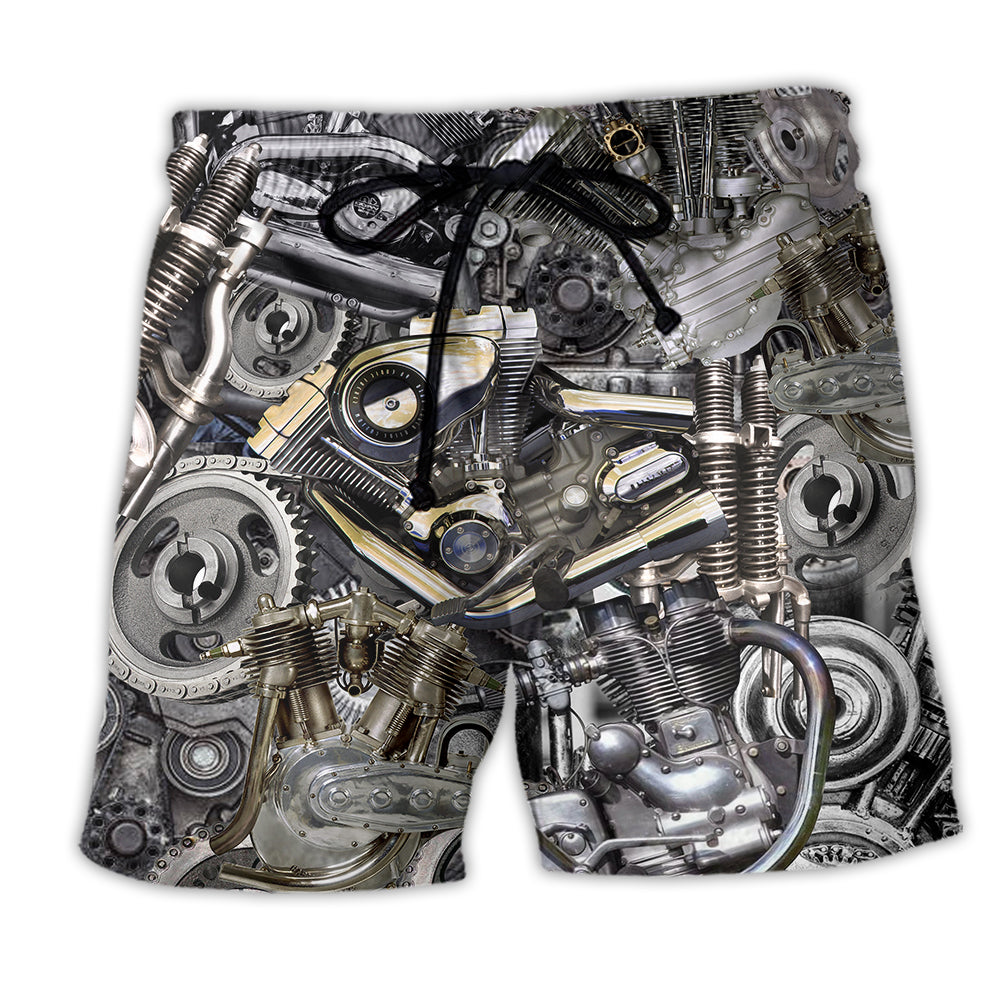 Motorcycle Bikers Don't Go Gray We Turn Chrome Classic - Beach Short - Owl Ohh - Owl Ohh