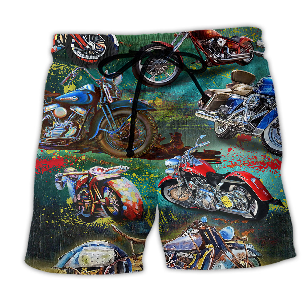 Motorcycle Freedom Is A Full Tank - Beach Short - Owl Ohh - Owl Ohh