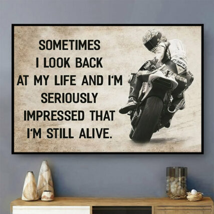 Motorcycle I'm Still Alive - Horizontal Poster - Owl Ohh - Owl Ohh