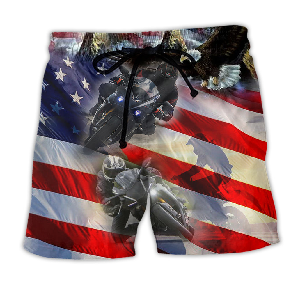 Motorcycle Independence Day - Beach Short - Owl Ohh - Owl Ohh