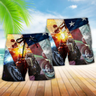 Motorcycle Independence Day America - Beach Short - Owl Ohh - Owl Ohh