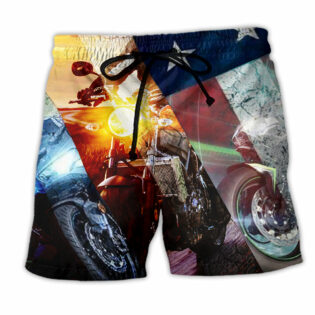 Motorcycle Independence Day America - Beach Short - Owl Ohh - Owl Ohh
