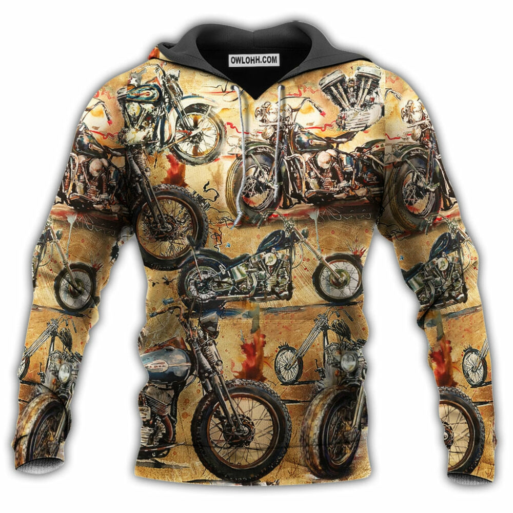 Motorcycle Ride and live today - Hoodie - Owl Ohh - Owl Ohh