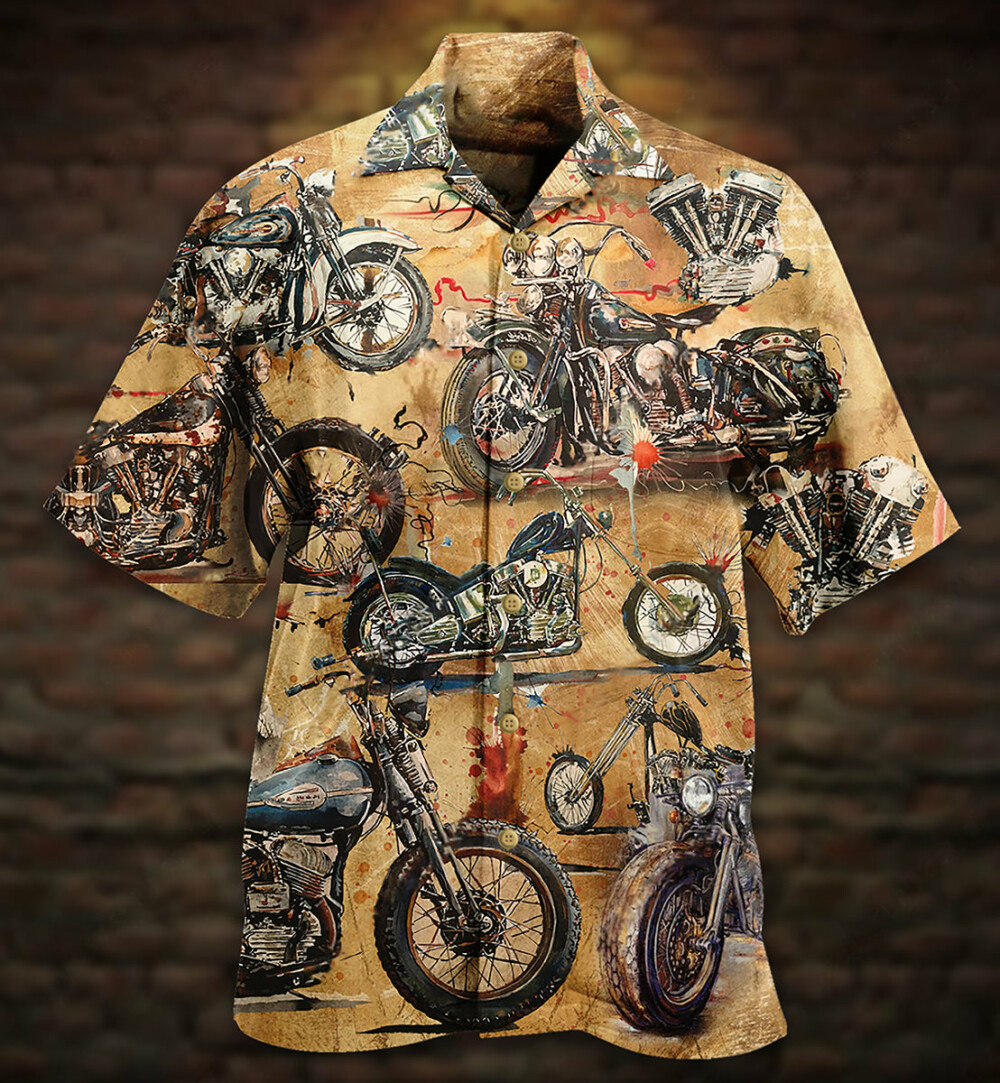Motorcycle Vintage Style Ride And Live Today - Hawaiian Shirt - Owl Ohh - Owl Ohh