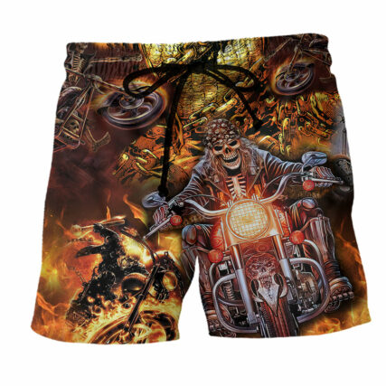 Motorcycle Skull Racing Fast - Beach Short - Owl Ohh - Owl Ohh