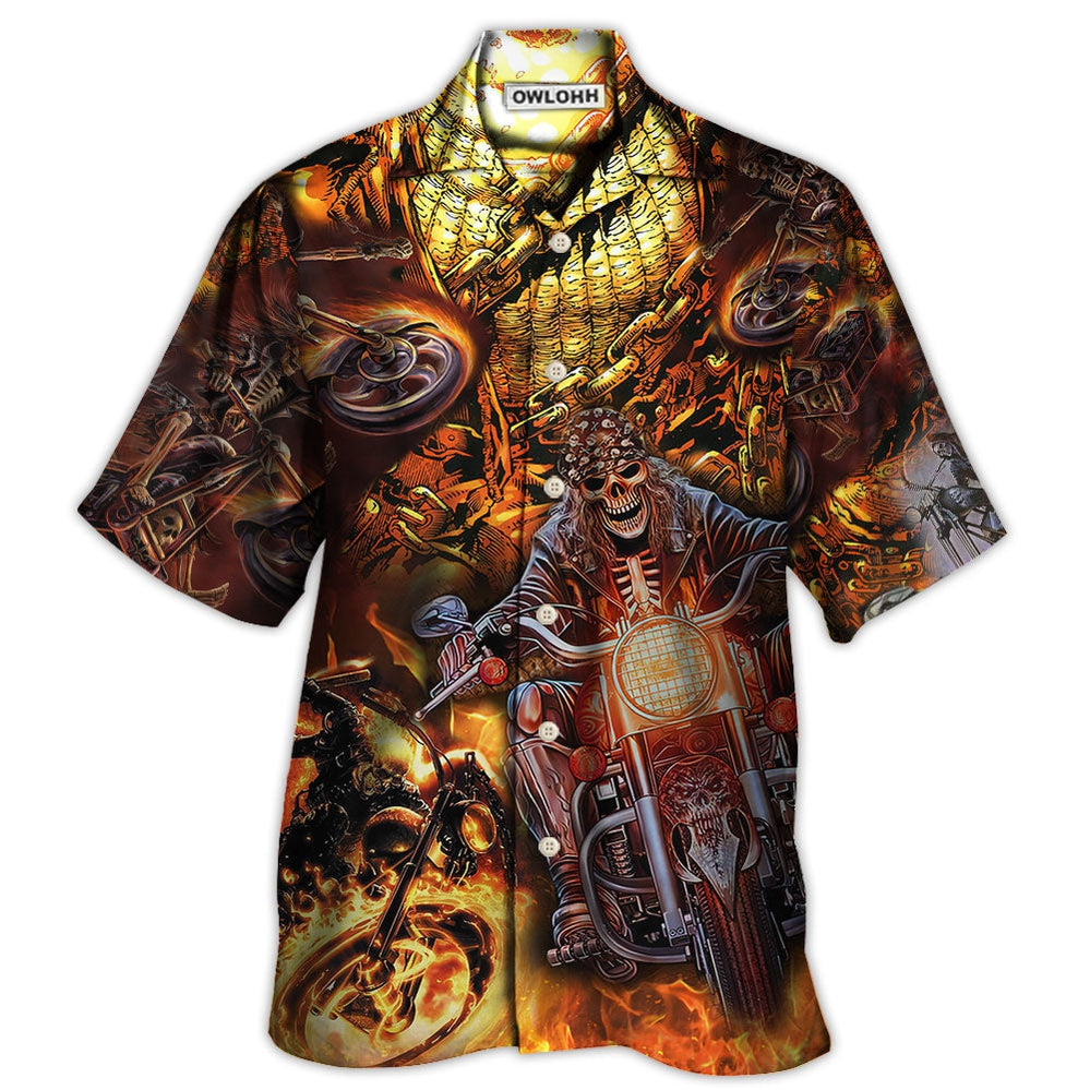 Skull Motorcycle Racing Fast Fire New - Hawaiian Shirt - Owl Ohh for men and women, kids - Owl Ohh
