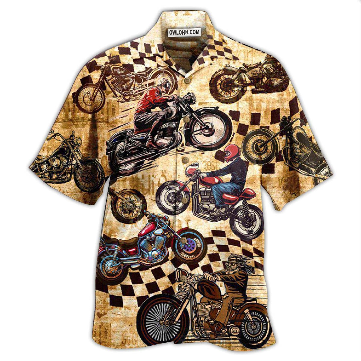 Motorcycle Some Need Therapy I Have My Motorcycle I'm Happy - Hawaiian Shirt - Owl Ohh - Owl Ohh