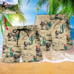 Motorcycle Trials Desert Cool Custom Photo - Beach Short - Owl Ohh - Owl Ohh