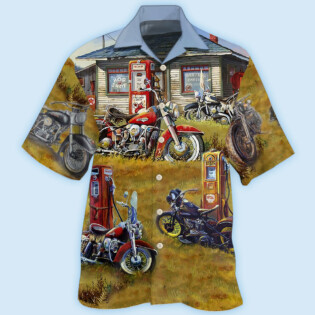 Motorcycle Vintage Shop Grass - Hawaiian Shirt - Owl Ohh - Owl Ohh